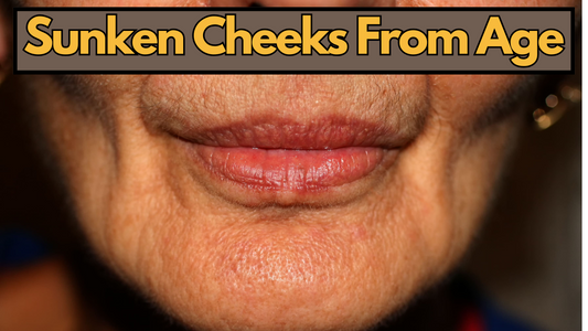 Image showing an old lady with sunken cheeks