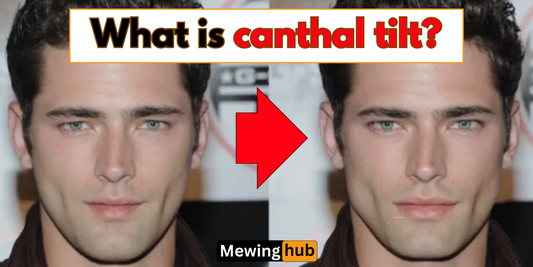 Before and after comparison of a man showing the effect of canthal tilt, a new looksmaxxing trend.