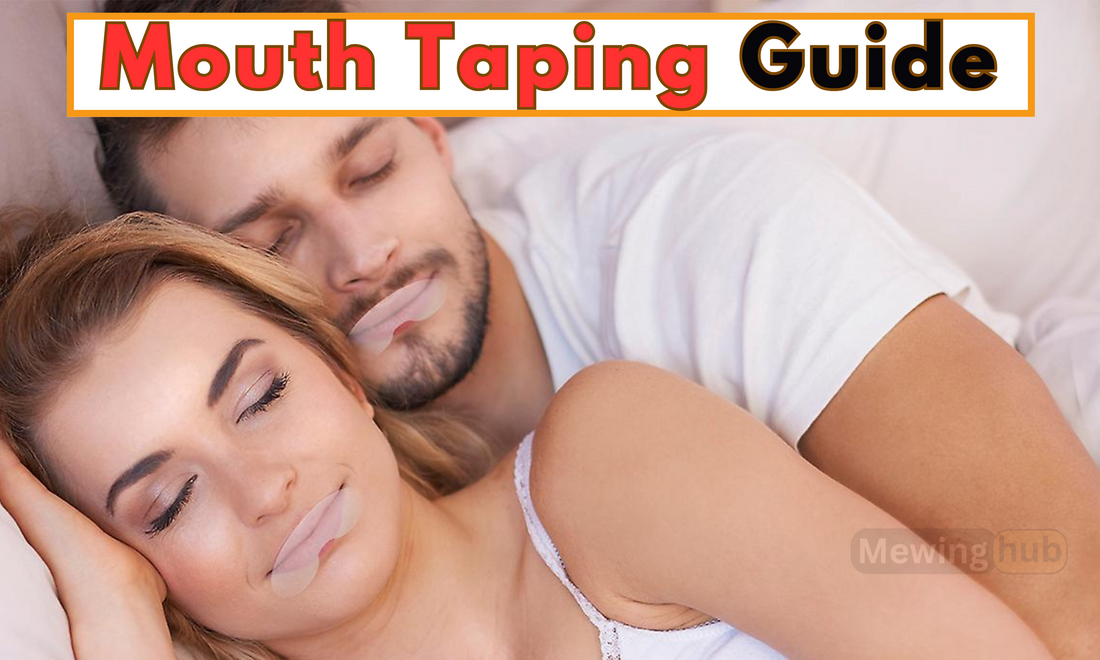 Image of a couple mouth taping while asleep.