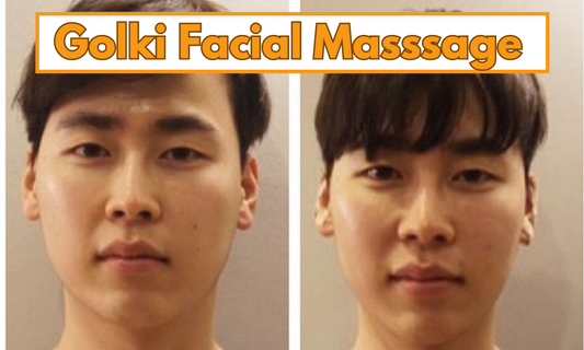 Before and after results from golki facial massage