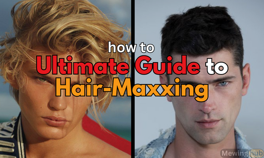 Ultimate guide to hair-maxxing with images of two individuals showcasing different hairstyles.
