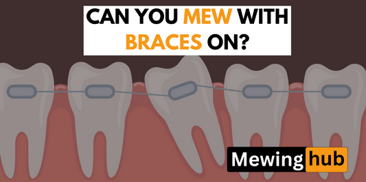 Diagram of teeth with braces asking if mewing is possible.