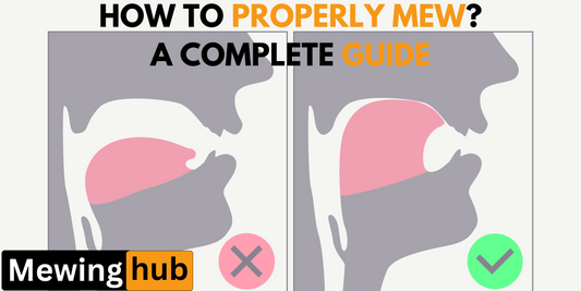 Illustration showing the correct and incorrect tongue posture for proper mewing technique.