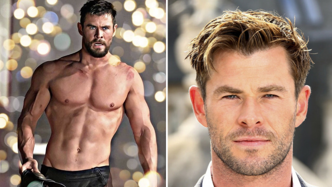 Images of chris hemsworth, showing his attractiveness.