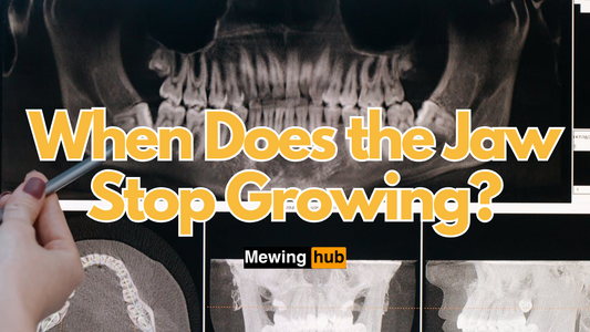 xray image of a jawline with text saying when does the jaw stop growing?