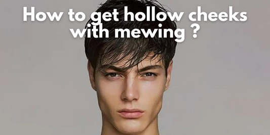 Model with well-defined hollow cheeks illustrating the benefits of mewing for cheek enhancement.