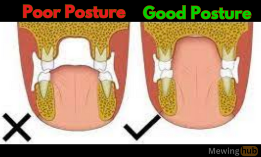 Image showing poor tongue posture and proper tongue posture.