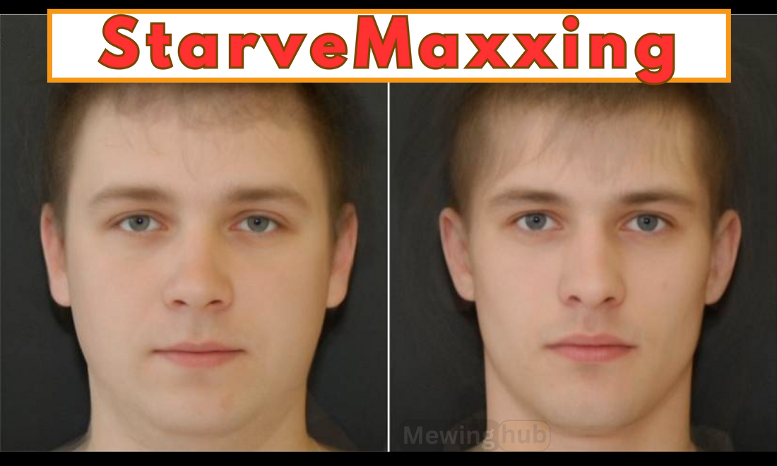 Before and after showing effectiveness of starvemaxxing on facial attractiveness.