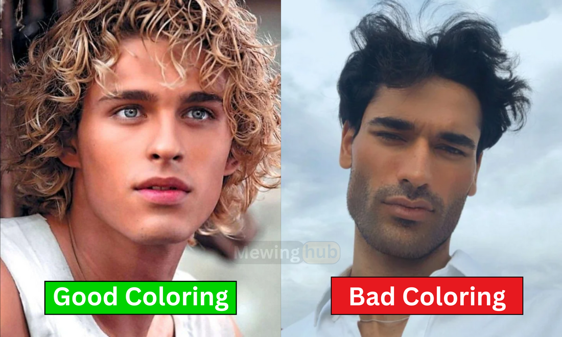 Two handsome men, one with good coloring while the other has bad coloring