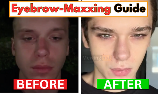Before and after results from eyebrow-maxxing, showing clear aesthetic changes.