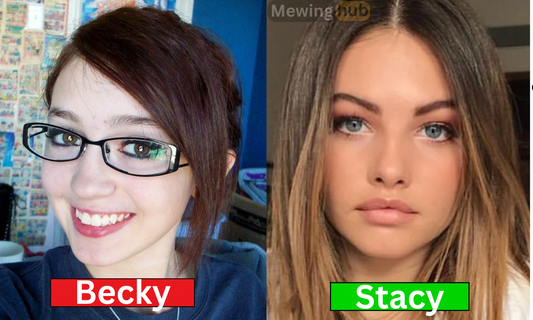 two pictures showing a becky on the left and a stacy on the right